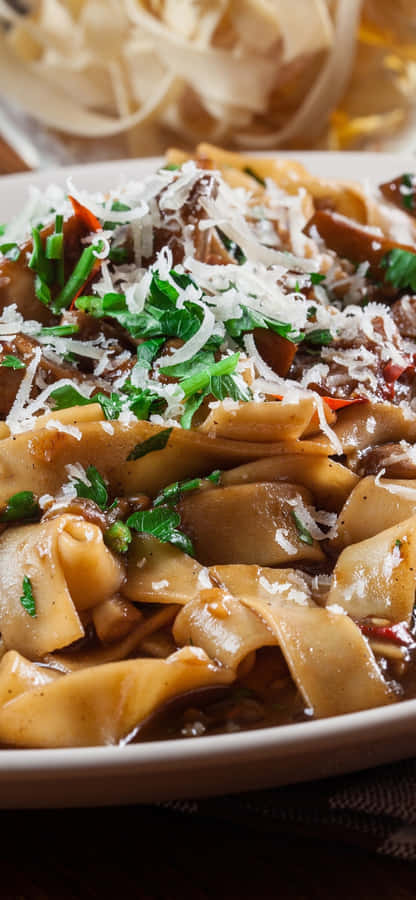 Fundode tela de macarrão Pappardelle para iPhone X.