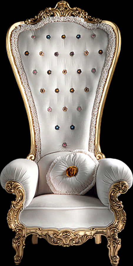 White Royal Chair Png, Transparent Png