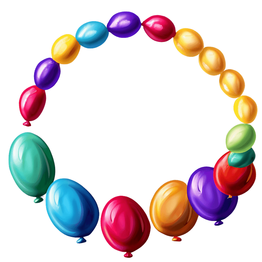 Minimalist Balloon Garland Design PNG 06282024