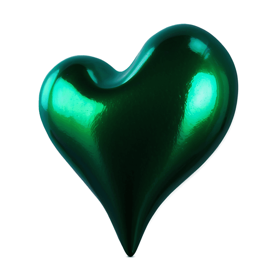 Solid Green Heart PNG 57