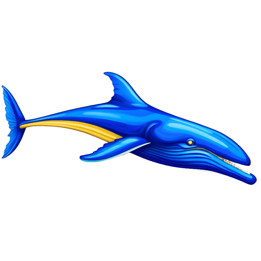 Traditional Blue Whale Painting PNG awa99