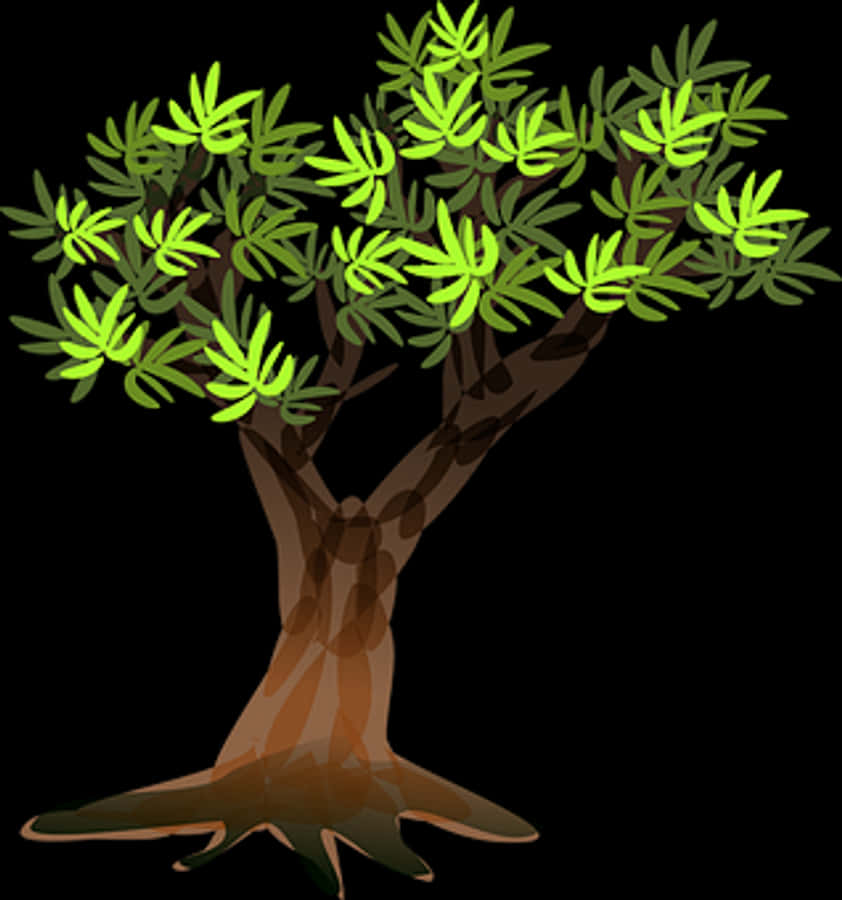 Stylized Vector Olive Tree