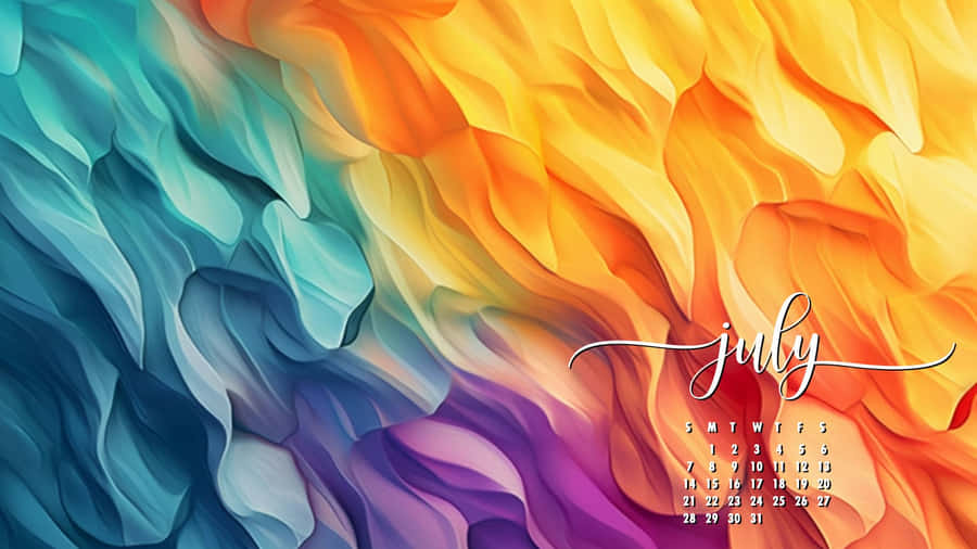 Bunter Juli Kalender Hintergrund