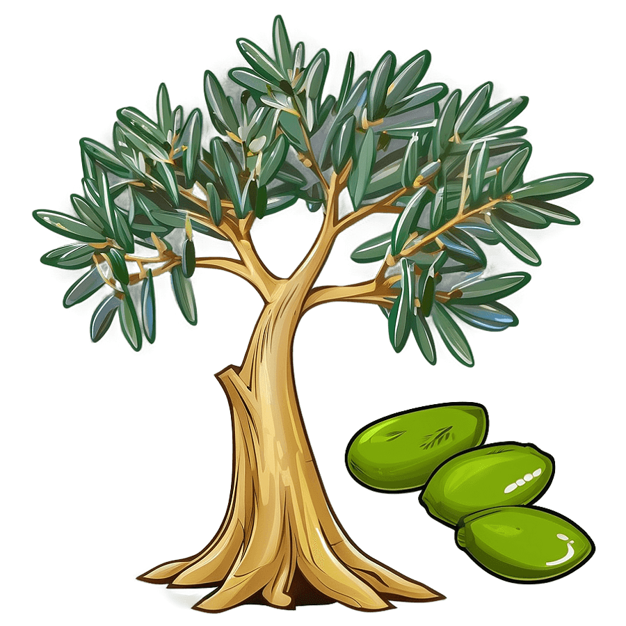 Cartoon Olive Tree Image PNG mgt95