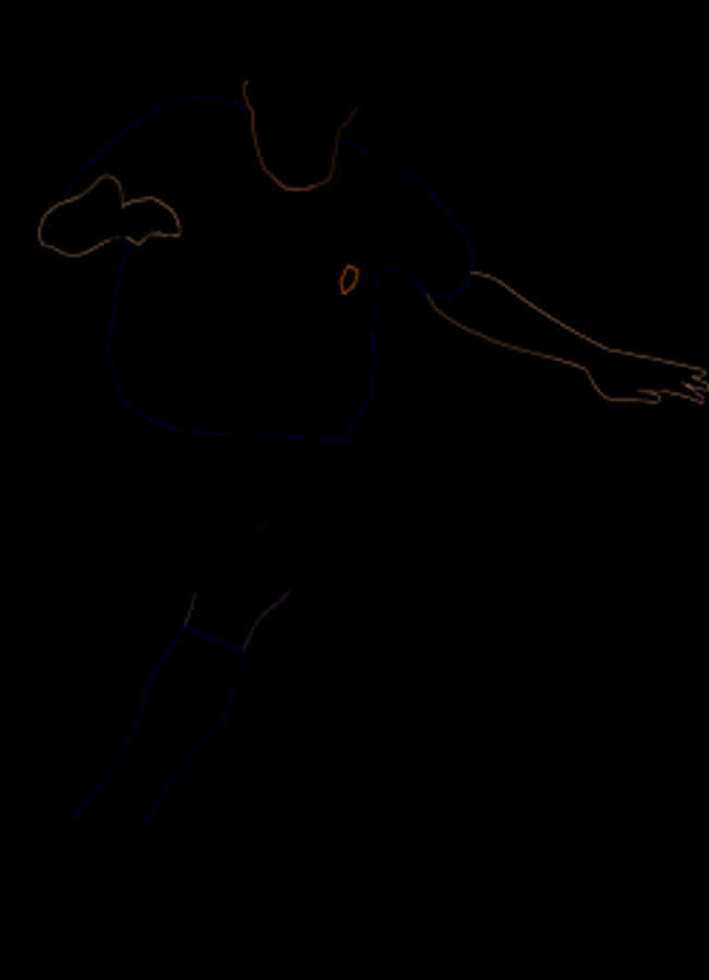 Soccer Player Silhouette Dark Background