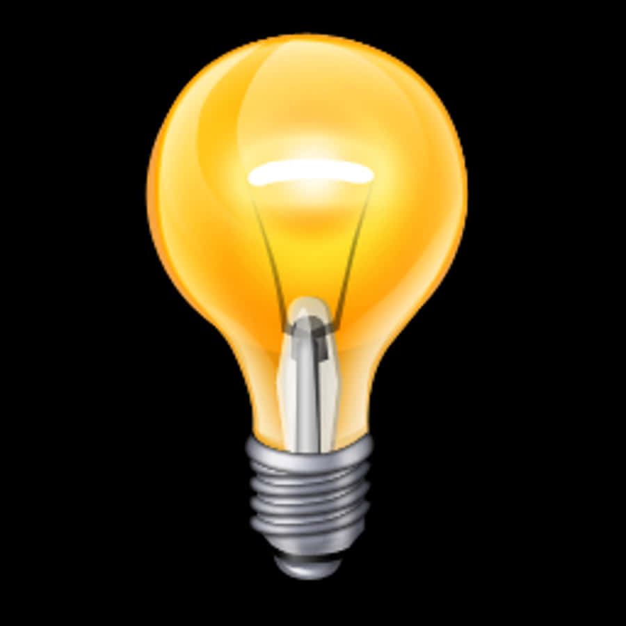 Illuminated Yellow Lightbulb Graphic