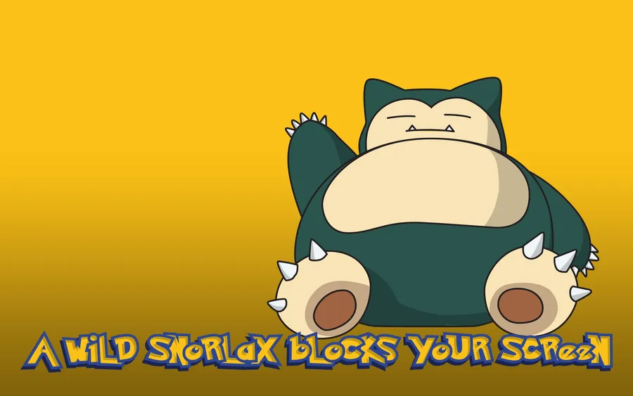 Wild Snorlax blocking with quote wallpaper