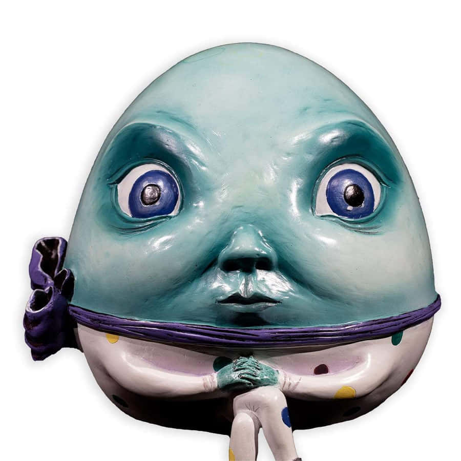 Billedeaf Humpty Dumpty skulptur i hvidt miljø til computer eller mobilbaggrund.