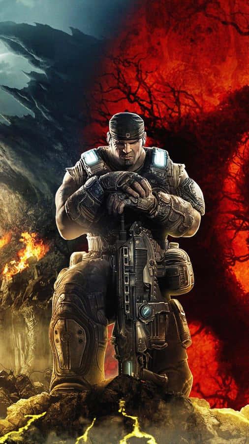 Voldsom Marcus iPhone XS Gears Of War 5 Baggrund