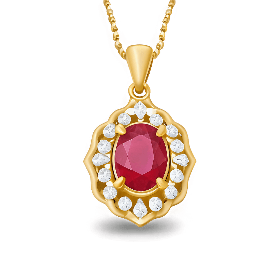 Ruby Pendant Design PNG 62
