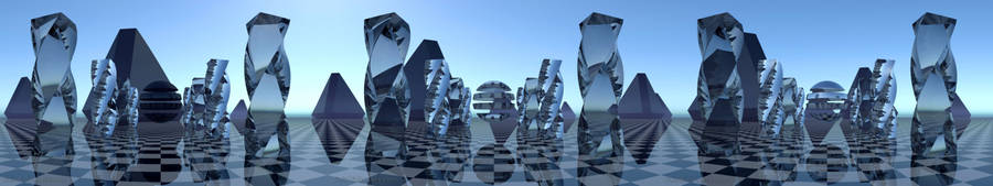 Abstract Blue Crystal Chess wallpaper.