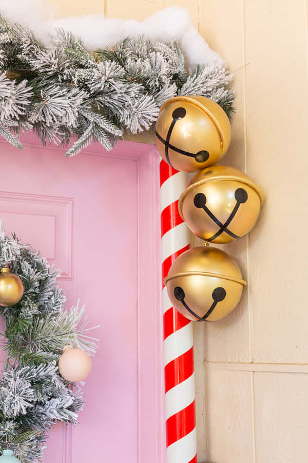 Decorazione della Porta di Natale Rosa Vintage