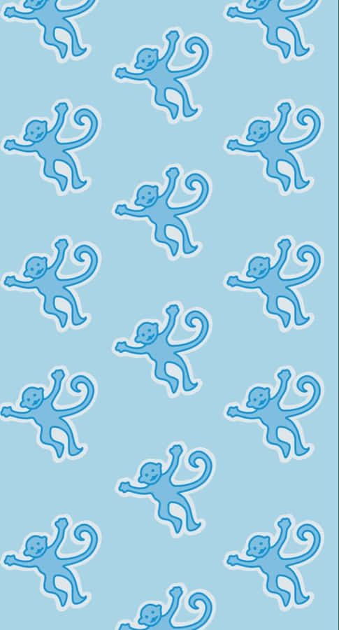 Padrão de Macaco Azul Inspirado na Roller Rabbit