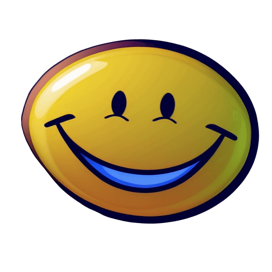 Cheerful Smiley Face Illustration PNG 60