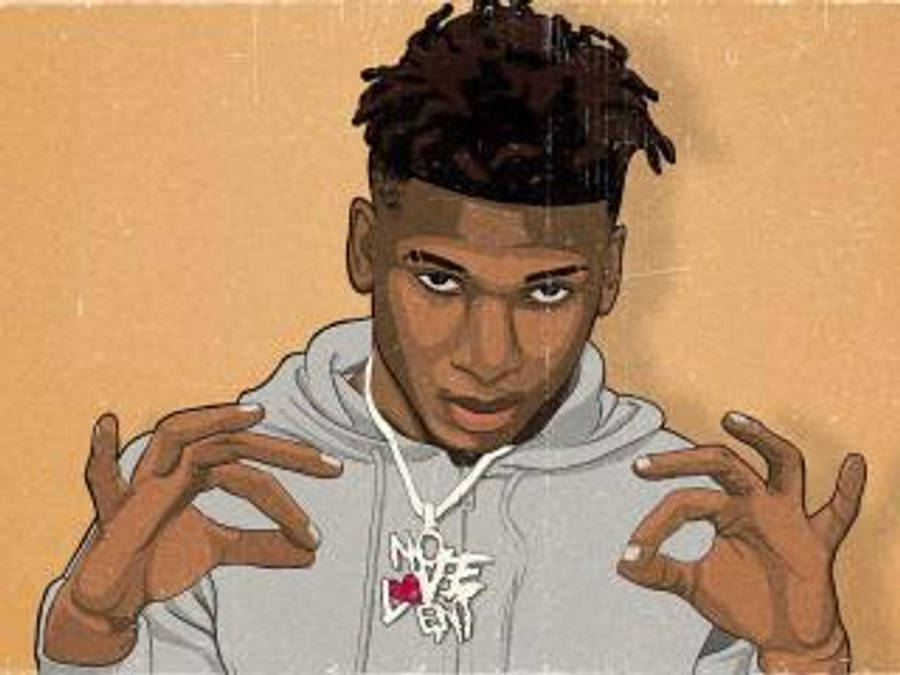 Download Adorable Nle Choppa Cartoon Wallpaper | Wallpapers.com