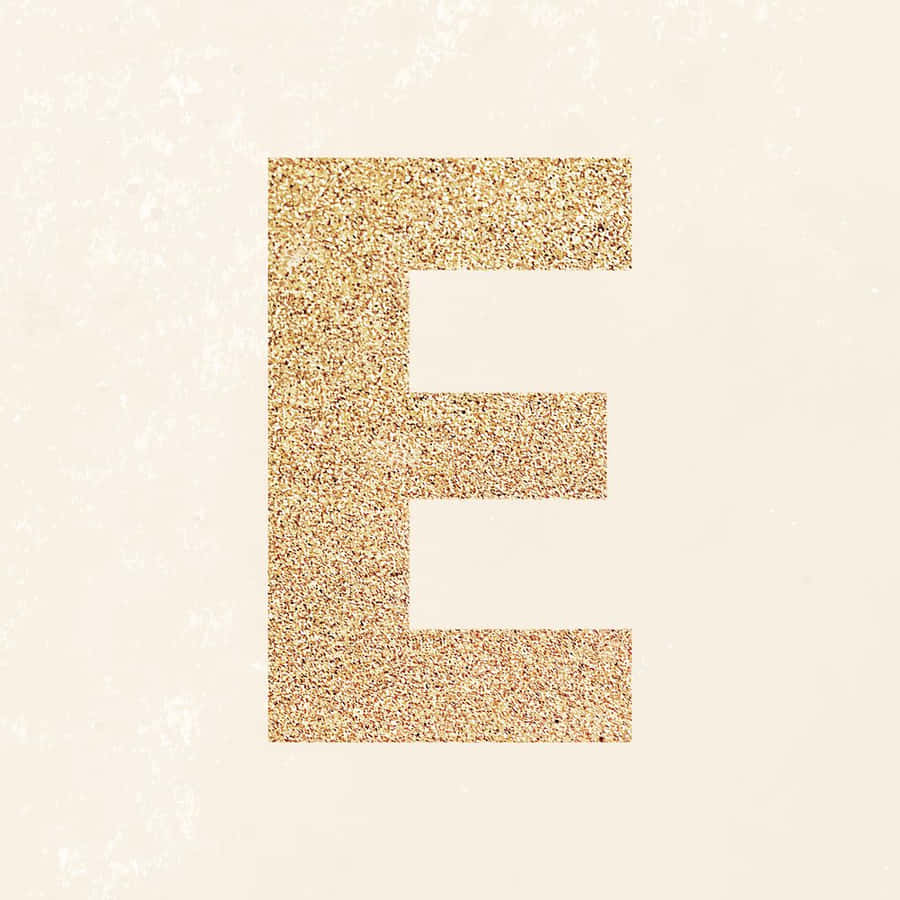 Letra E em Glitter Dourado