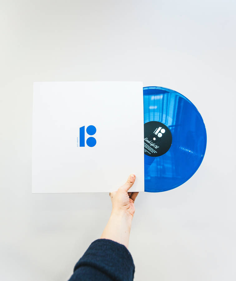 Download Aesthetic Blue Vinyl Record Wallpaper | Wallpapers.com