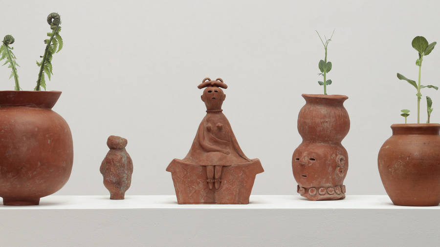 Download Aesthetic Clay Vase Folk Art Wallpaper | Wallpapers.com