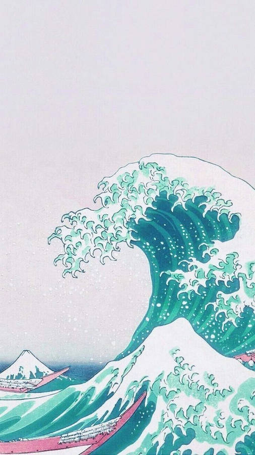 Download Aesthetic Drawing The Great Wave Wallpaper | Wallpapers.com