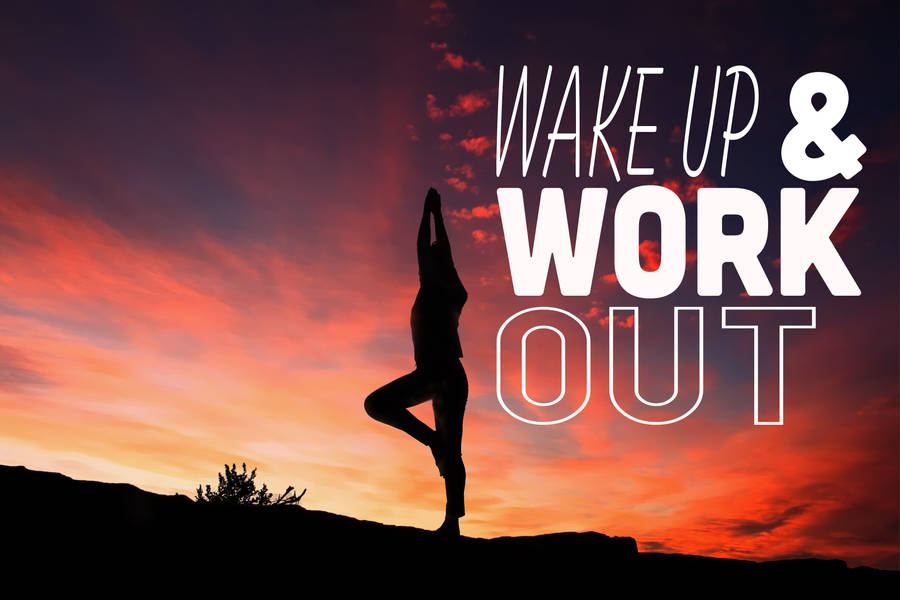 Download Aesthetic Fitness Quote &quot;wake Up And Work Out&quot; Wallpaper | Wallpapers.com