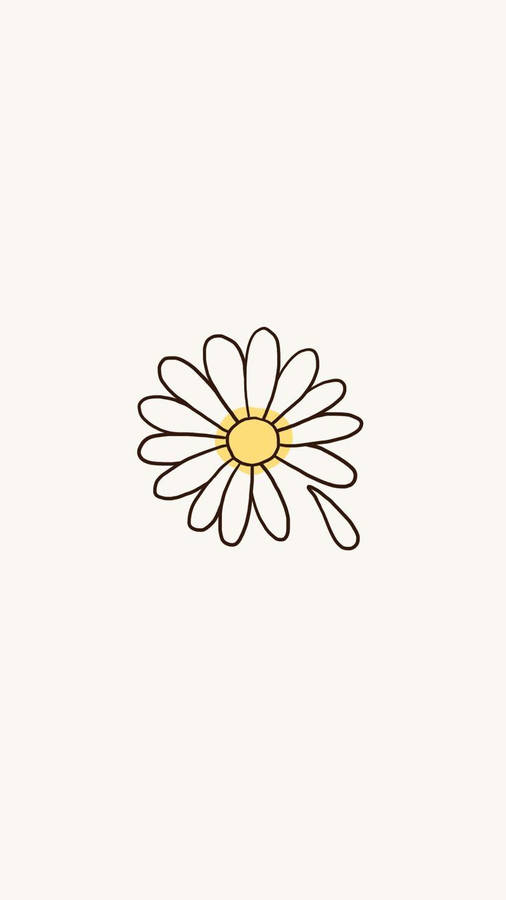 Download Aesthetic Minimalist Daisy Art Wallpaper | Wallpapers.com