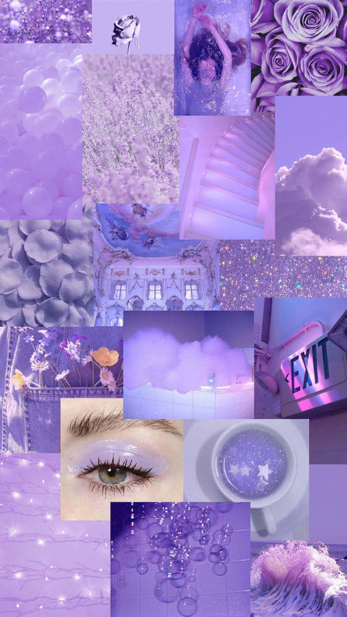 Download Aesthetic Pastel Purple Collage Art Wallpaper | Wallpapers.com