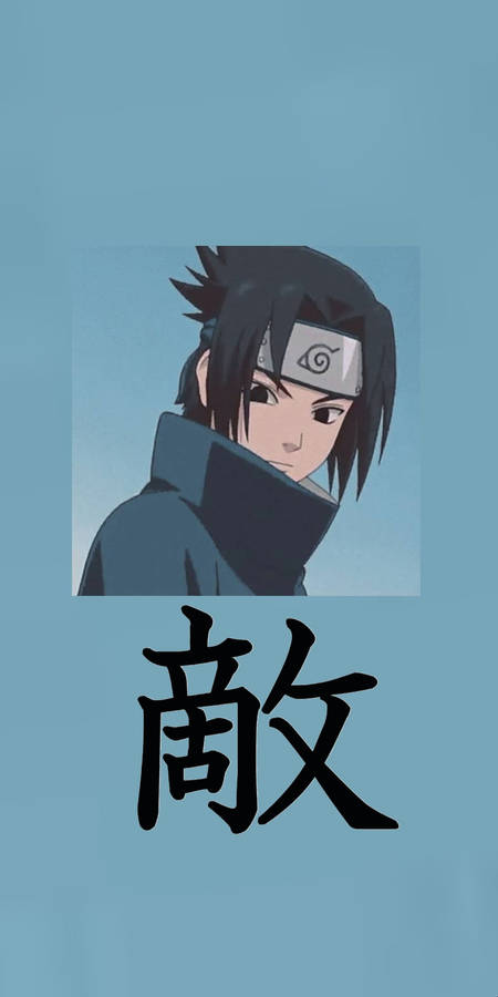 Download Aesthetic Sasuke In Light Blue Background Wallpaper ...