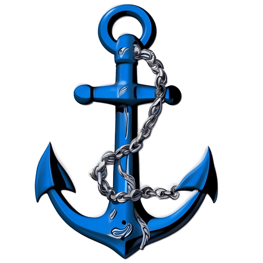 Navy Anchor on Blue Background PNG nat