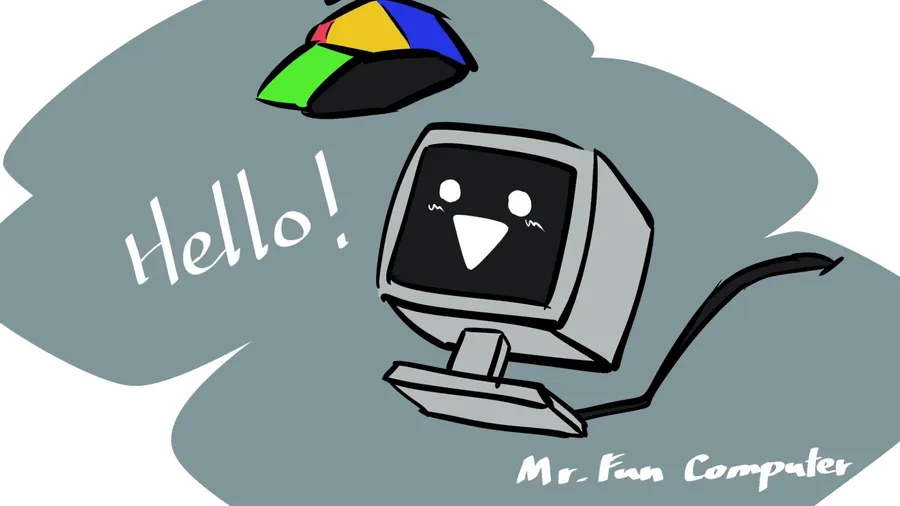 Friendly Computer Cartoon