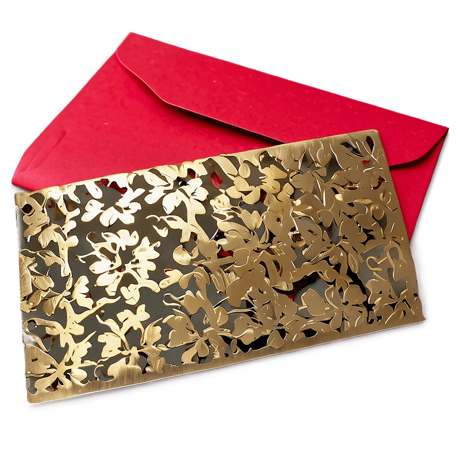 Red Envelope with Butterfly Motif PNG 39