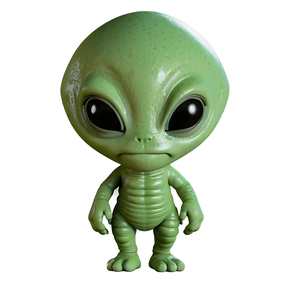 Cute Alien with UFO PNG pvy