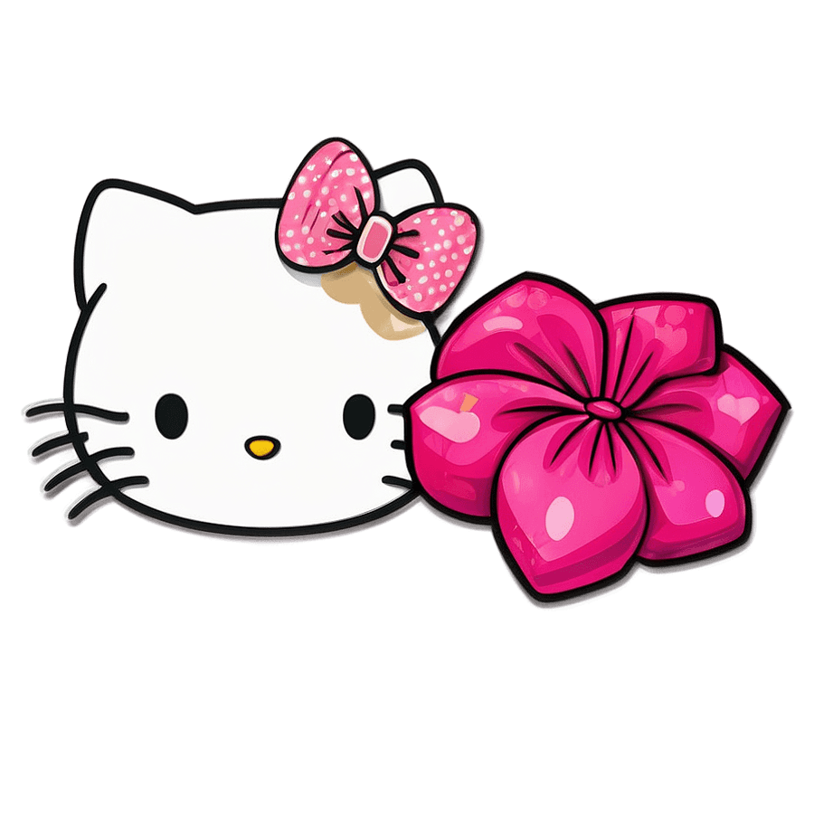 Elegant Hello Kitty Bow PNG 05262024