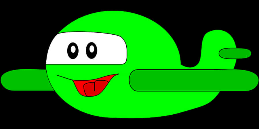 Green Cartoon Airplane