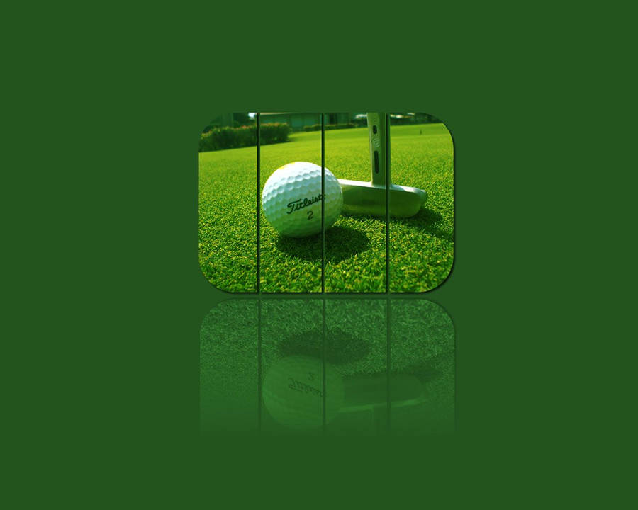 Kreative cool golfbold på spejl kunst vægmaleri