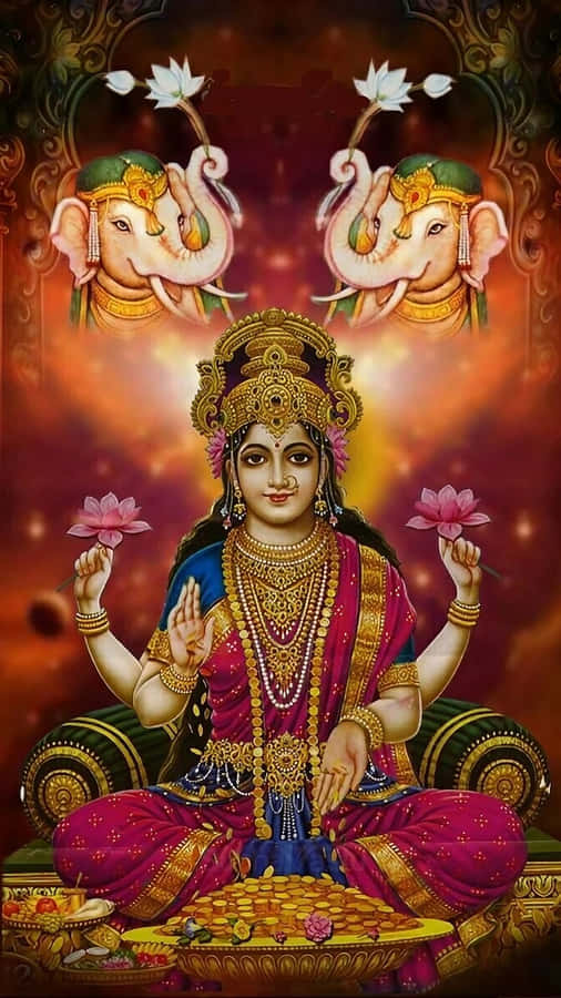 Goddess Mahalakshmi Traditionele Kunst