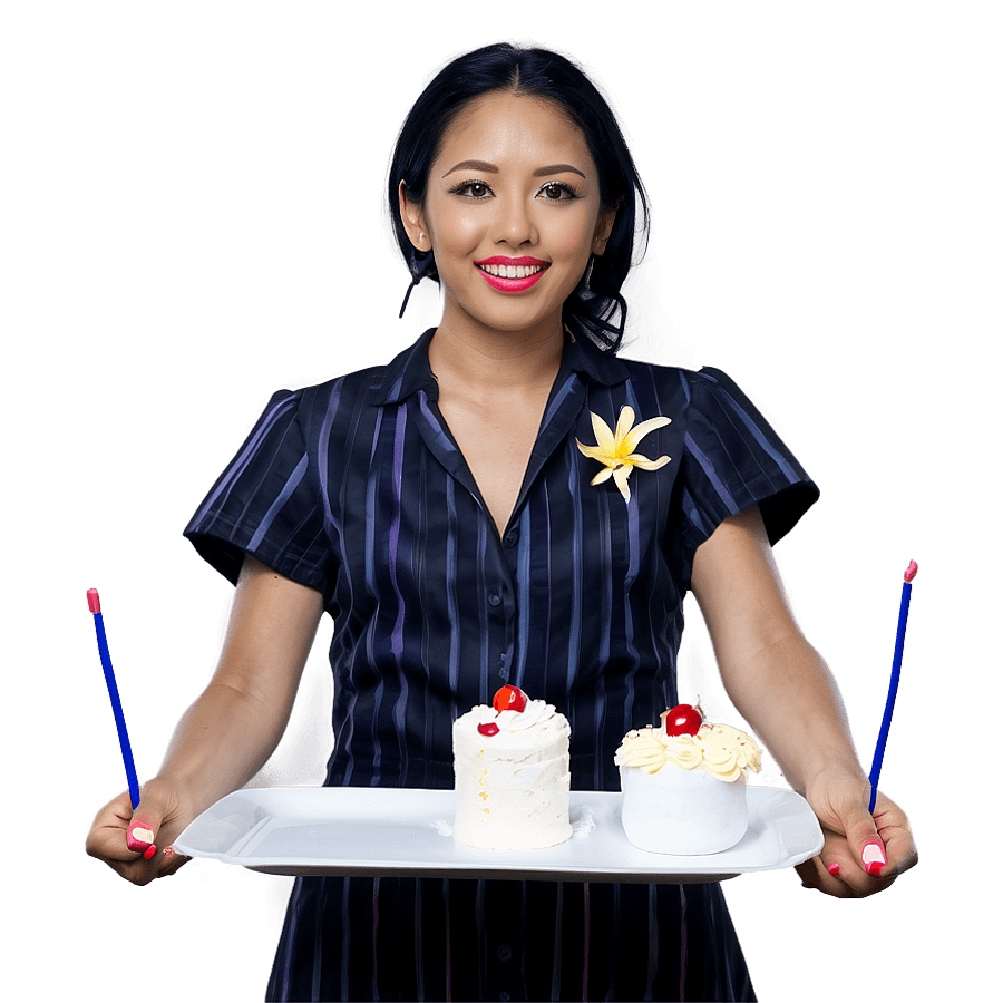 Waitress with Cake PNG skp9