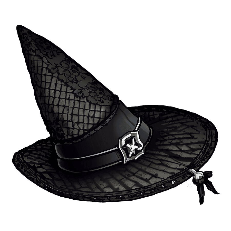 Witch Hat with Veil PNG pgk