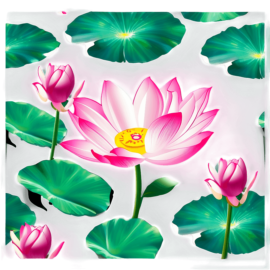Lotus Flower Pattern PNG 05232024