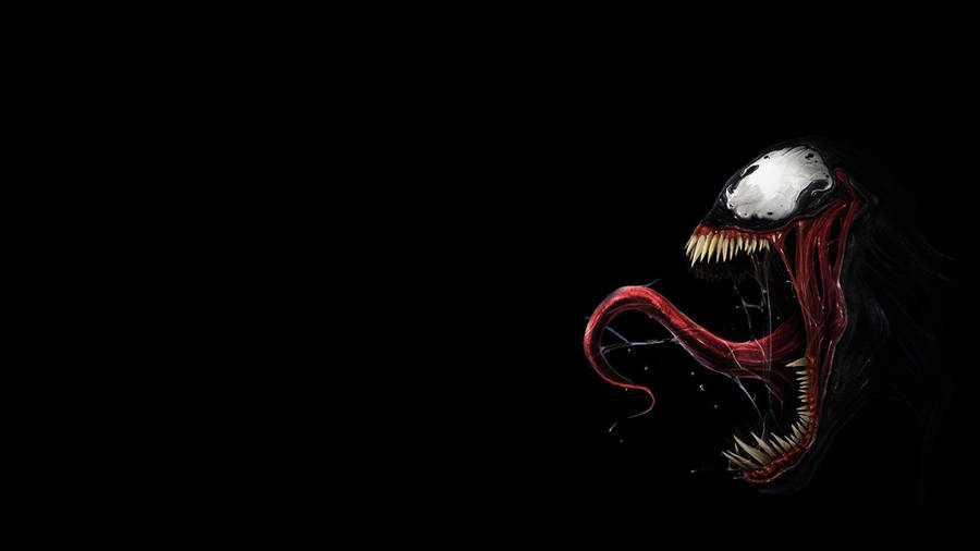 Alien symbiote Venom with its wide-open mouth wallpaper