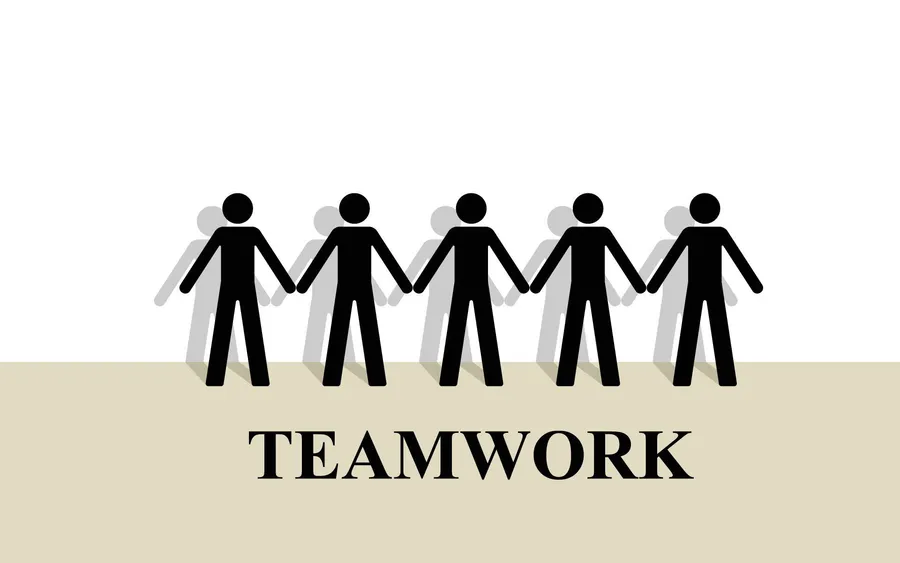 Vibrant illustration showcasing a diverse group of teammates working together as a united team