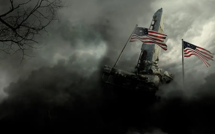 American Flags On A Pole