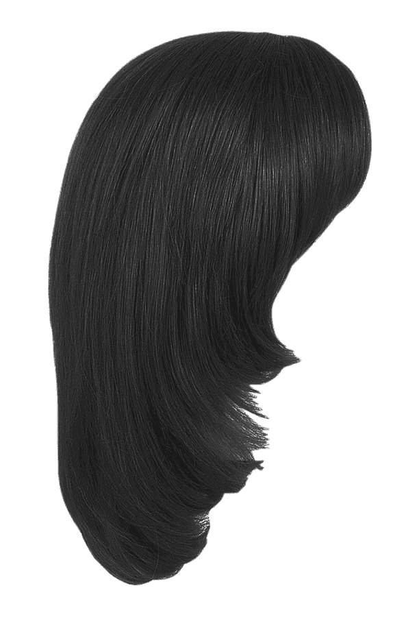 Black Hair Wig Side View