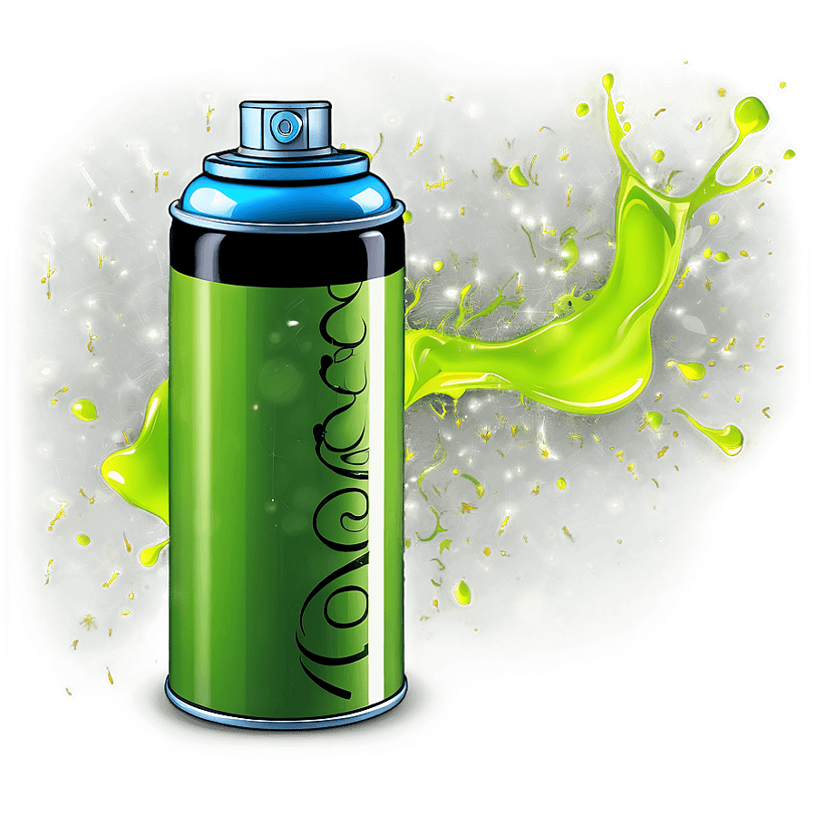 Spray Can with Splash Effect PNG 72