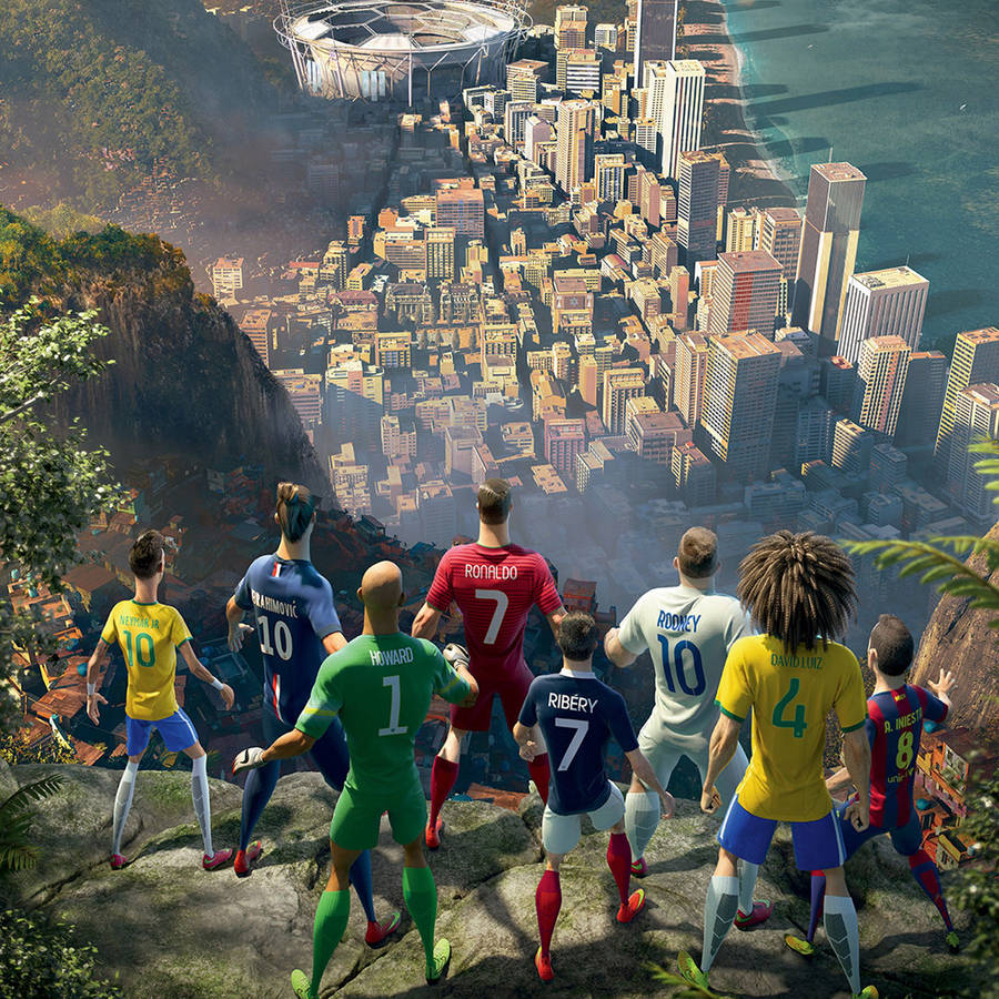 Download Animated World Cup Athletes Wallpaper | Wallpapers.com
