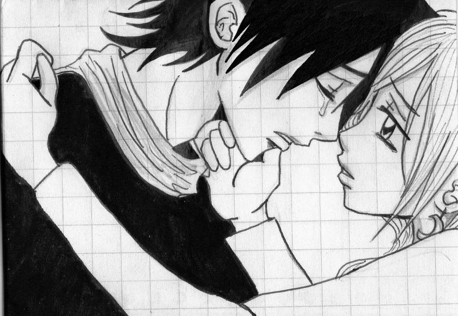 Anime couple sad drawing wallpaper