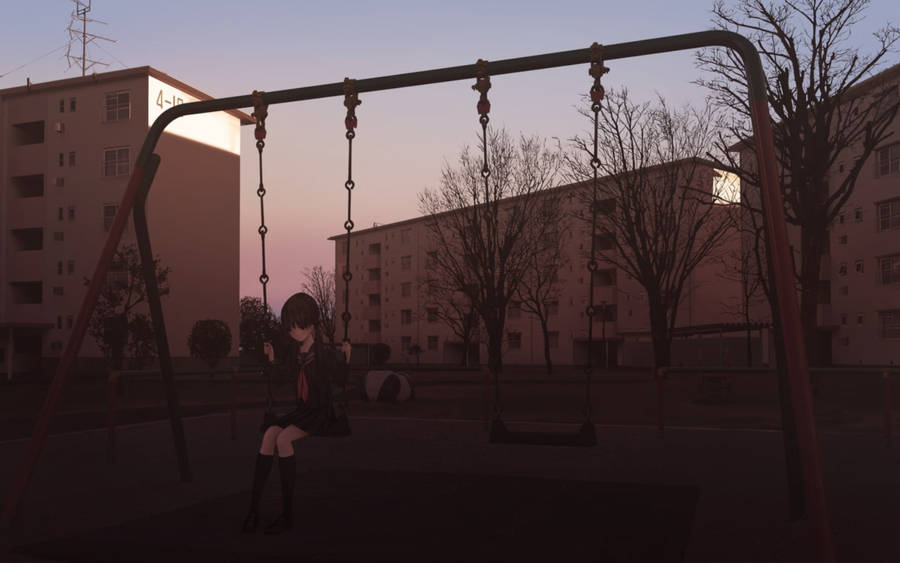 Alone anime girl