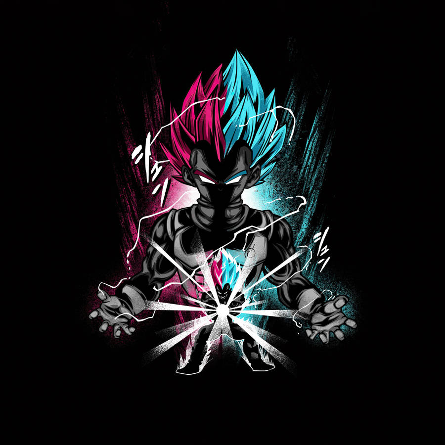 Download Anime Ipad Goku Pink And Teal Wallpaper | Wallpapers.com