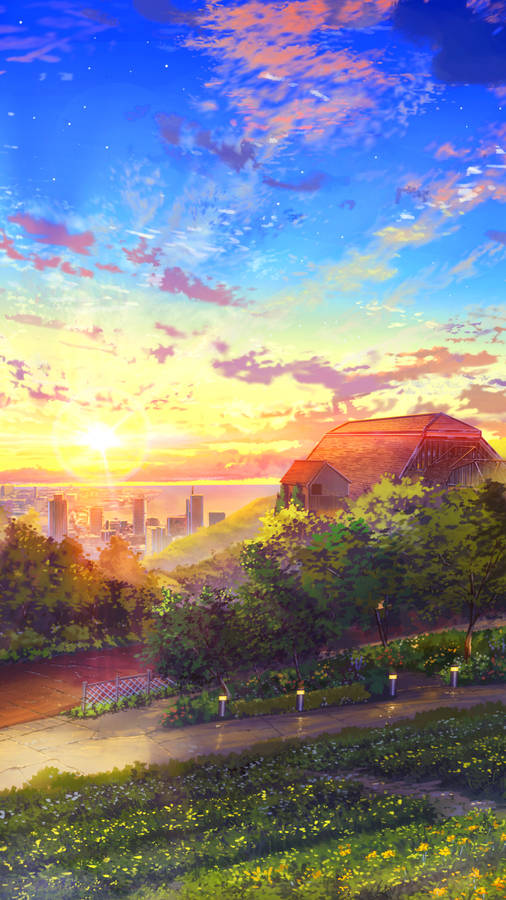 Download Anime Landscape Cool Android Wallpaper 