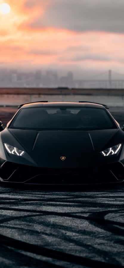 iPhone XS Max Lamborghini Sort Huracan Baggrund: