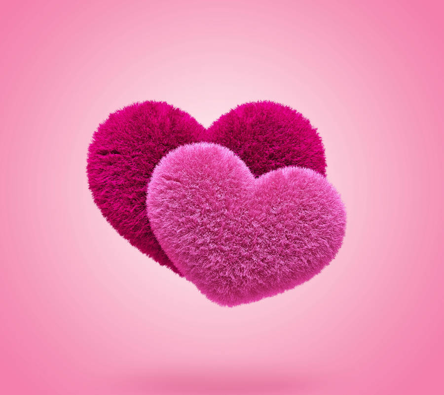 Fluffy Pink Hjerter 3D Android Telefon Tapet